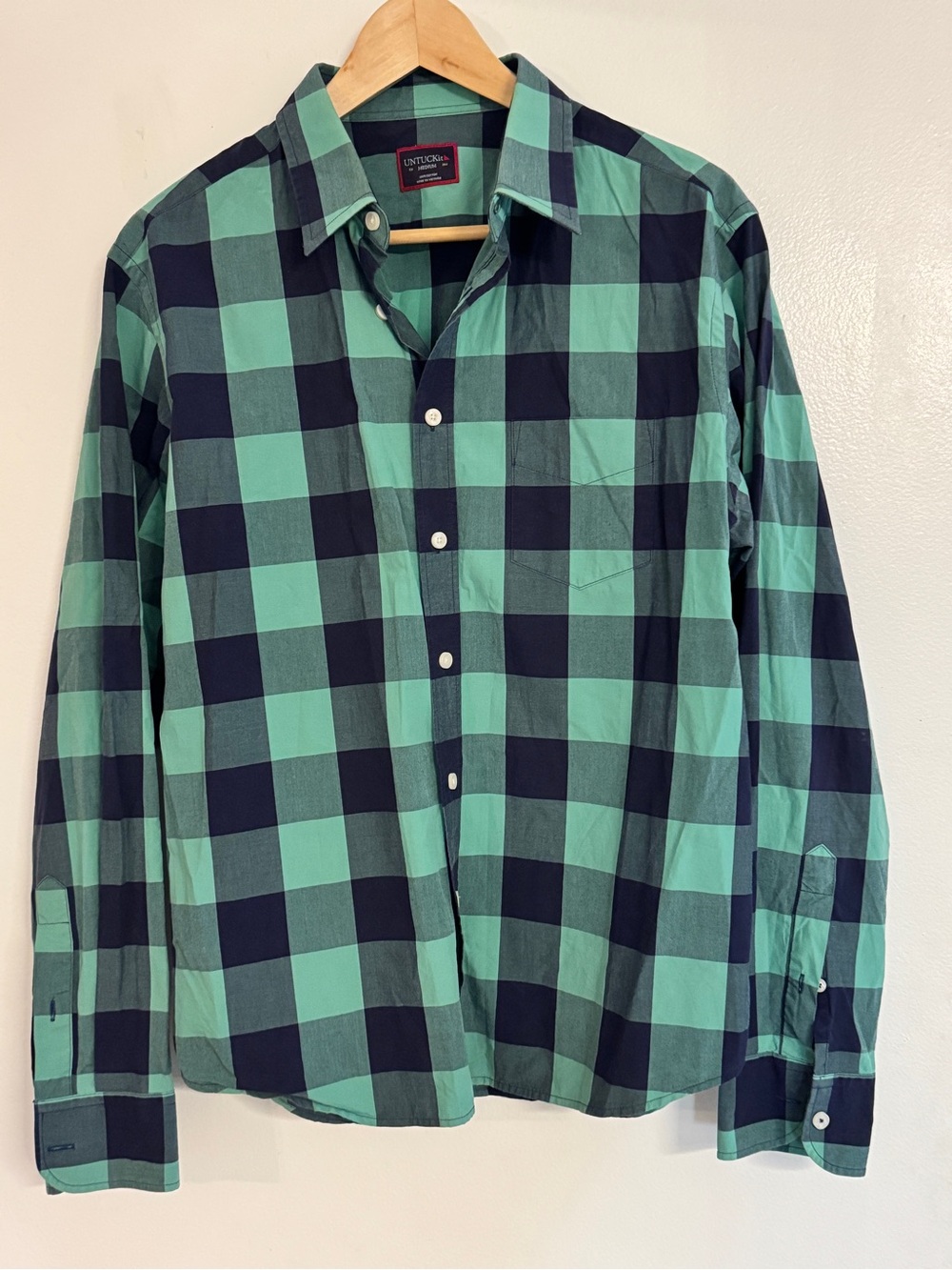 UNTUCKit Men's Green & Navy Buffalo Check Button-Down Shirt